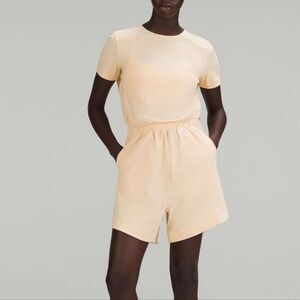 NWT Lululemon $128 Lightweight High Neck Open Back Romper Prosecco SZ 2